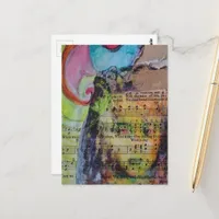 Unique colorful person Collage what a day Postcard