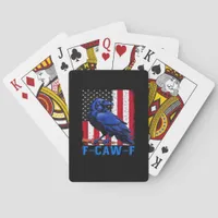 Crow Raven Funny F-Caw-F Minimal Clean Poker Cards