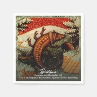 Scorpio the Scorpion Zodiac Sign Birthday Napkins