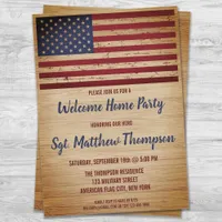 Military Soldier Homecoming Party American Flag Invitation