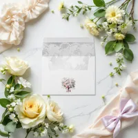 Romantic Love Fancy Lace & Floral Bridal Shower Envelope