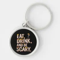 Eat Drink And Be Scary Minimal Clean Keychain