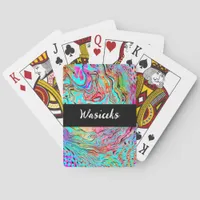 Personalized Tranquility Abstract Fluid Art   Poker Cards