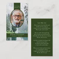 Oval Photo Forest Funeral Memorial Card