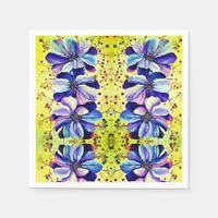 Delphinium  flowers painting napkins