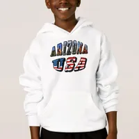 Arizona Picture and USA Flag Text Hoodie