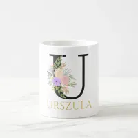 Watercolor Floral Monogram Coffee Mug