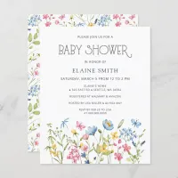 Budget Wildflowers Spring Baby Shower Invitation