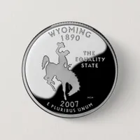 Faux Wyoming State Quarter Pinback Button