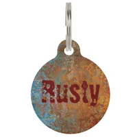 Rusty, Verdigris, Grunge Steampunk Personalized  Pet ID Tag