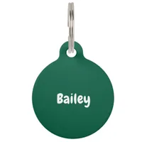 Custom Personalized Name Photo Hunter Green Pet ID Tag