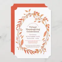 Virtual Thanksgiving Autumn Leaf Geometric Frame Invitation