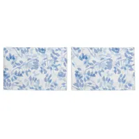 Modern Blue and White Coastal Leaf Pillow Case