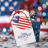 Grunge American Flag Happy 4th July ID1104 Gift Tags