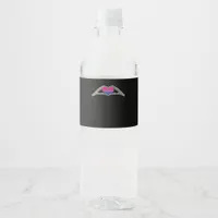 Bone Hands Heart Bisexual Goth Minimal Design Water Bottle Label