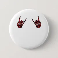 Skeleton Hand Heart Roll Red Classic Look Button