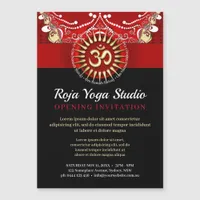 Red Gold OM Black Yoga New Age Workshop Magnetic Invitation