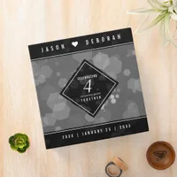 Elegant 4th Linen Wedding Anniversary Celebration 3 Ring Binder