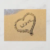 Love Heart in the Sand Postcard