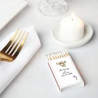 Love Hearts and Purple Thistle Wedding Reception Matchboxes