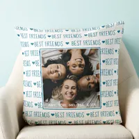 Best Friends Friendship Photo Throw Pillow