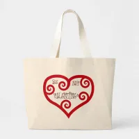 Be My Valentine Heart Large Tote Bag