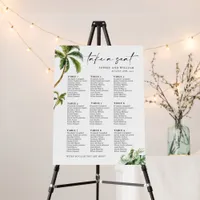 Tropical 9 Table Floral Seating Chart Foam Board