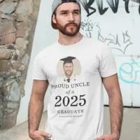 Bold Text Photo Proud Uncle of 2025 Graduate T-Shirt