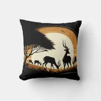 Serenity in Motion Antelope-Inspired Throw Pillow