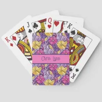 Stained Glass Abstract Purple Yellow Pink Poker Cards