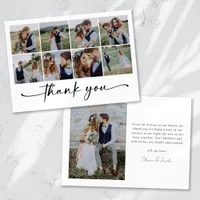 Modern Multi Photo Collage Wedding Thank You Card