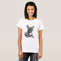Funny French Bulldog Cartoon  T-Shirt