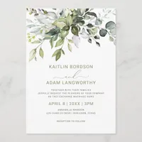 Wedding Eucalyptus Greenery Watercolor Herbal Invitation