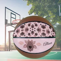 Elegant pink and black lace in vintage style,  basketball