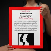 International Women's Day is March 8th  Poster