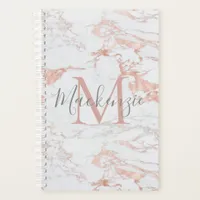 Luxury Rose Gold Foil | Marble Monogram Planner