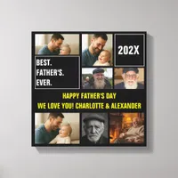 Best Father Ever Photo Collage and Custom Text Canvas Print