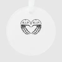 Rip Heart Shaped Gravestone Skeleton Hands Ornament