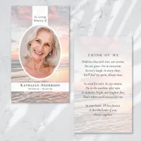 Oval Photo Ocean Sunset Memorial Prayer Card