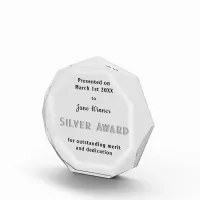 Elegant Silver Achievement Merit Prize Custom Acrylic Award