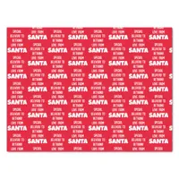 Special Delivery Child Name From Santa Red White Tissue Paper