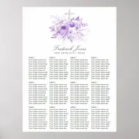 Lilac and Silver Floral Baptism or Christening Poster