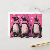 Pink Penguins Postcard