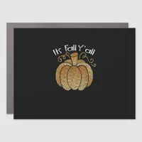 It’s Fall Y’all Leopard Print Pumpkin Rustic Happy Car Magnet
