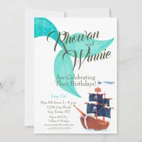 Mermaids and Pirates Kids Birthday Invitation