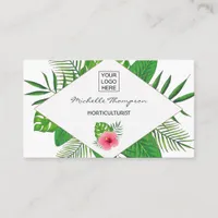 Watercolor tropical foliage personalized business card