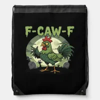 F Caw F Funny Chicken Halloween Vintage Classic Drawstring Bag