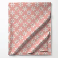 White Snowflakes on Pink Fabric