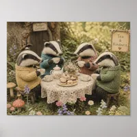 The Badger Tea Party Poster