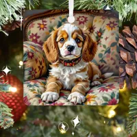 Cocker Spaniel Puppy Dog Personalized Christmas Metal Ornament